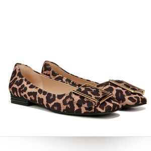Franco Sarto Tahlia Square Toe Flats Leopard Print Mob Wife Size 6.5